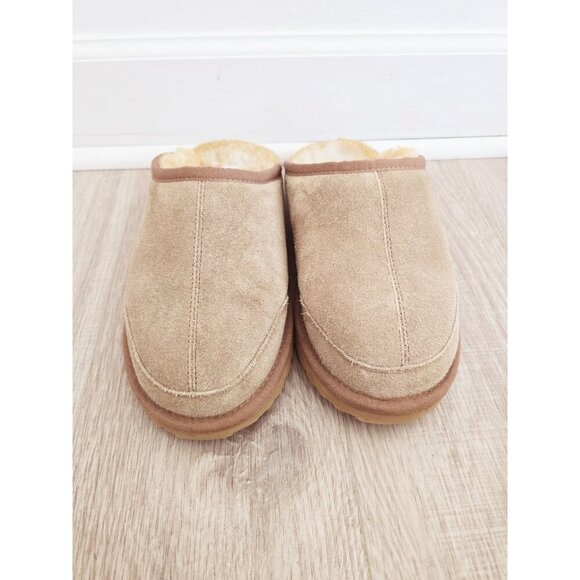 The Vermont Country Store Sheepskin Suede Leather Shearling Fur Slippers Mens 10 - Picture 6 of 10